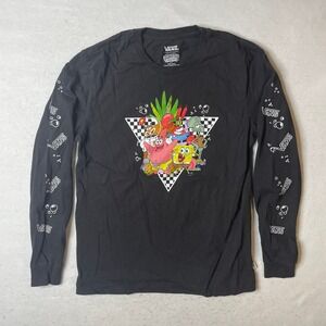 Vans x Spongebob Squarepants Long Sleeve T Shirt Black Size Small Graphic Tee